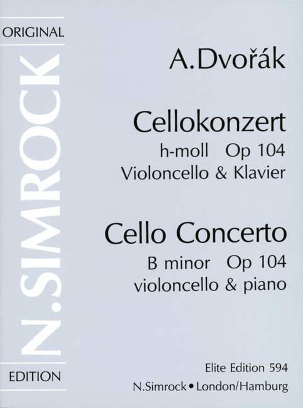 Concerto In B Minor Op 104 Vc/Piano Book