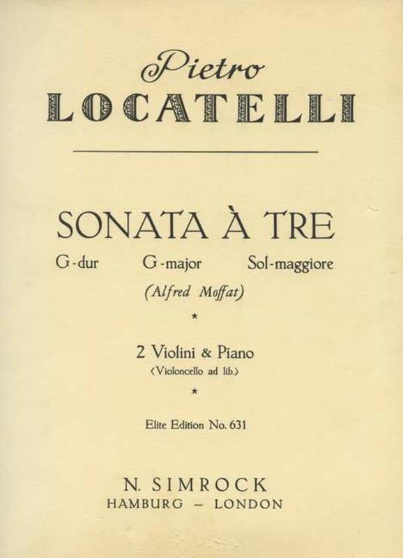 Trio Sonata In G 2Violin/(Vcl)/Pf Book