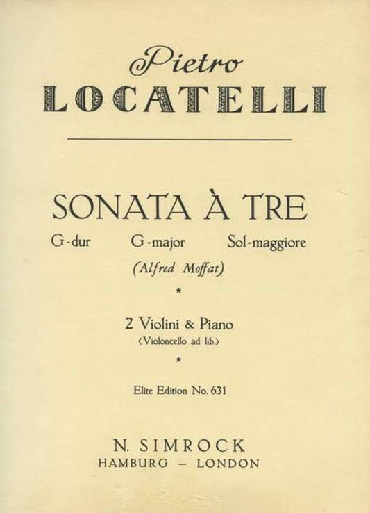 Trio Sonata In G 2Violin/(Vcl)/Pf Book
