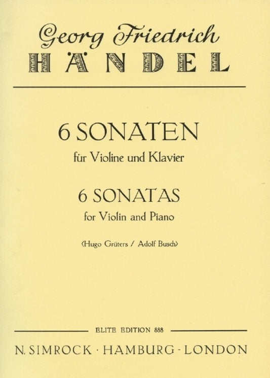 6 Sonatas Violin Piano Book