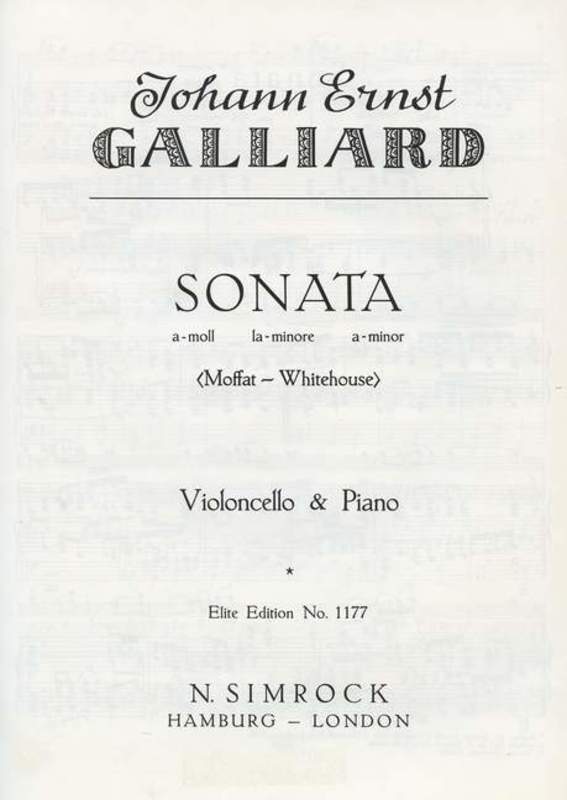 Sonata A Min Vc/Piano Book
