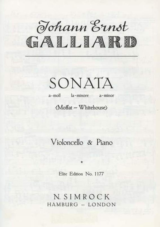 Sonata A Min Vc/Piano Book