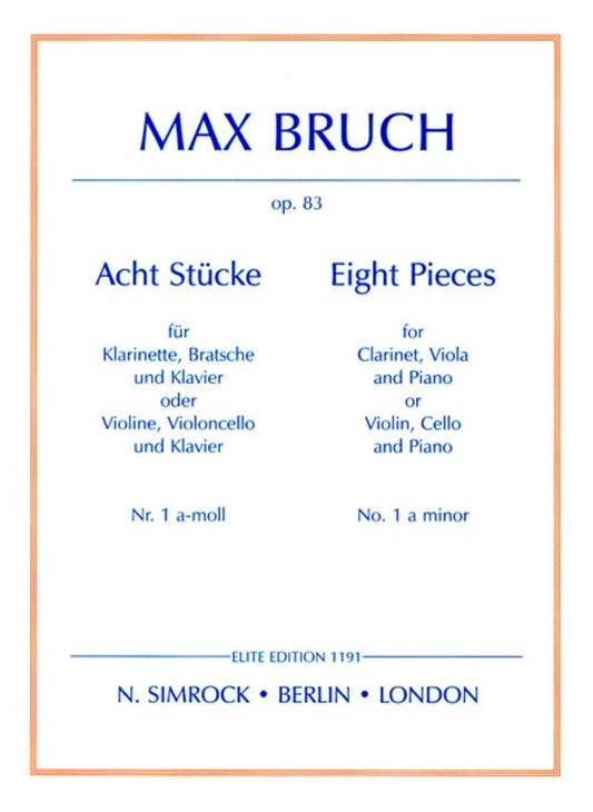 No 1 In A Minor From 8 Pieces Op 83 Violin/Vla/Piano Book