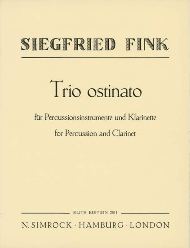 Trio Ostinato For Percussion And Clarinet Book