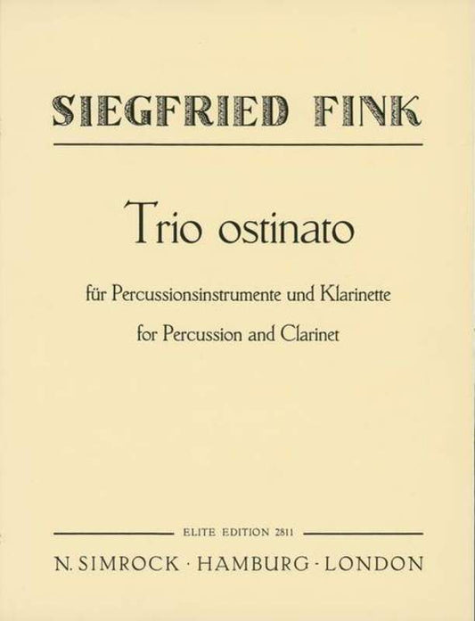 Trio Ostinato For Percussion And Clarinet Book