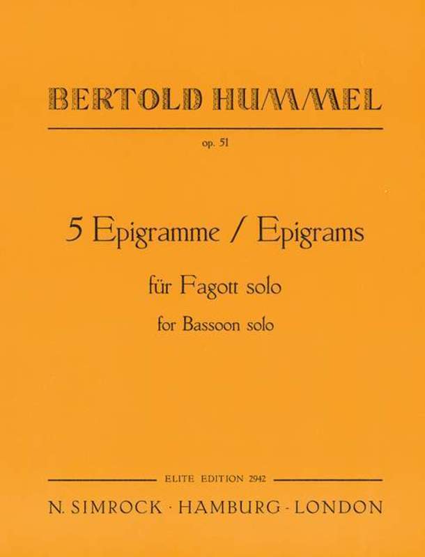 5 Epigrams Op 51 Bassoon Solo Book