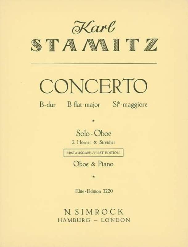 Karl Stamitz: Concerto in B-flat Major — Oboe & Piano (Simrock)