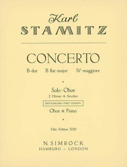 Karl Stamitz: Concerto in B-flat Major — Oboe & Piano (Simrock)