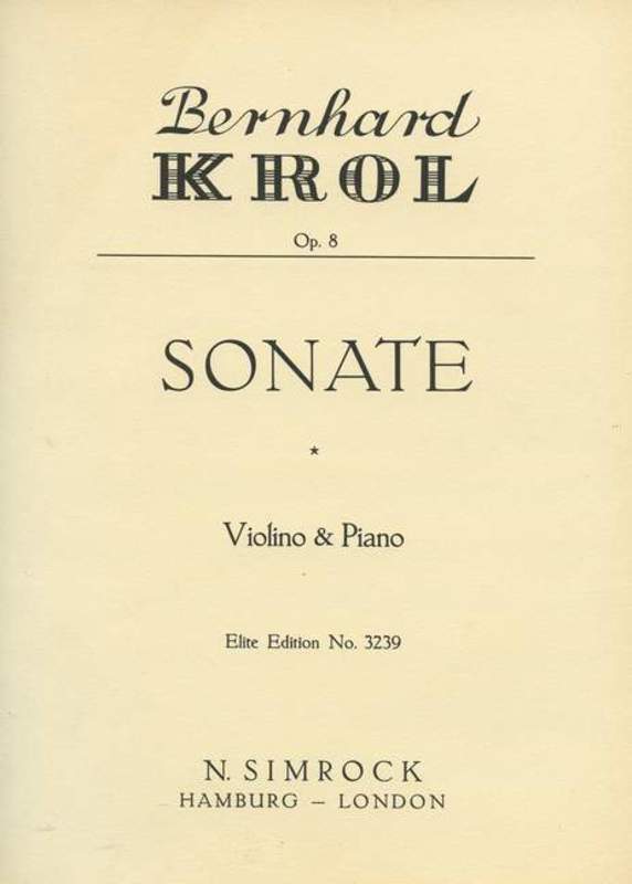Sonata Op8-Vn/P Violin Book