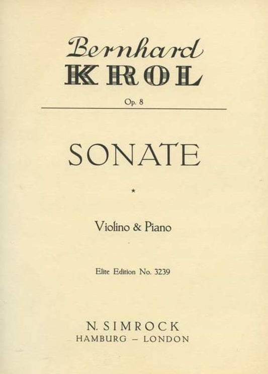 Sonata Op8-Vn/P Violin Book