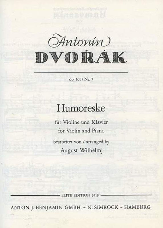 Humoreske Op101#7 Violin Piano Book