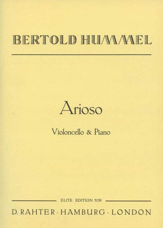 Arioso Vlc/Piano Cello Book