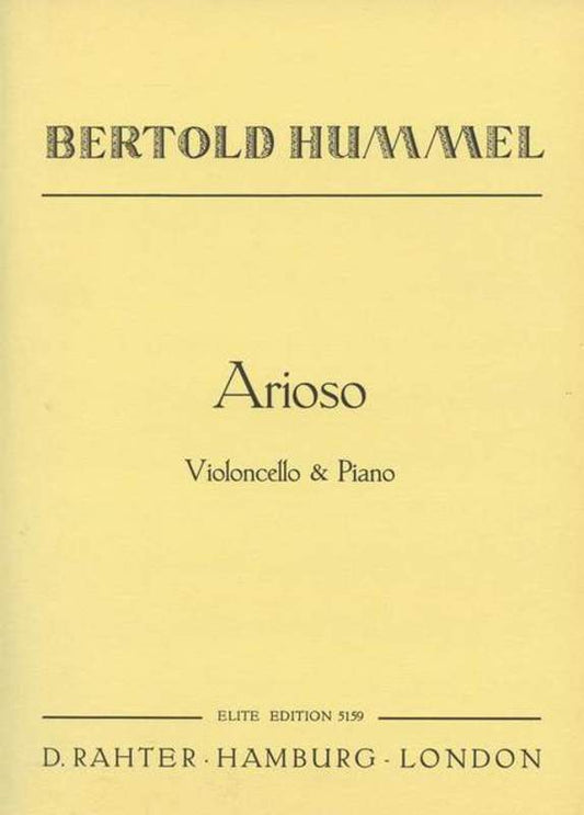 Arioso Vlc/Piano Cello Book