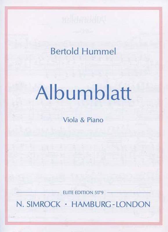 Albumblatt Vla/Piano Book