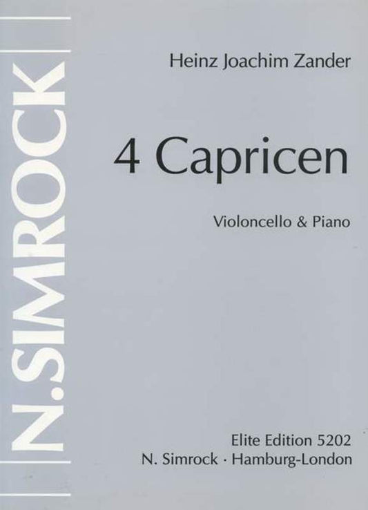 4 Caprices Cello And Piano Book