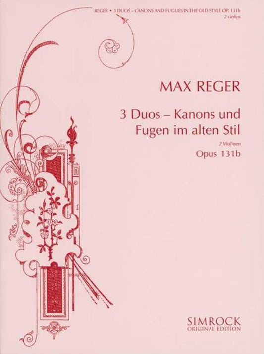 Three Duos (Canons And Fugues) Op 131B 2 Violins Book