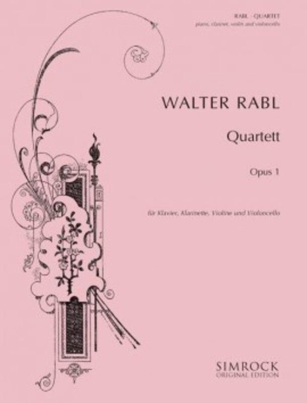 Rabl - Quartet Op 1 Clarinet/Violin/Cello/Piano Sc/Pts Score/Parts (Clarinet|Piano|Cello|Violin)
