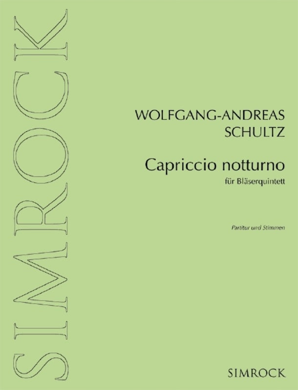 Schultz - Capriccio Notturno Wind Quintet Score/Parts