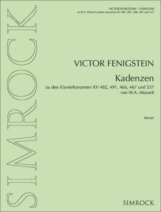 Cadenzas for Mozart Piano Concertos — Fenigstein (Simrock)