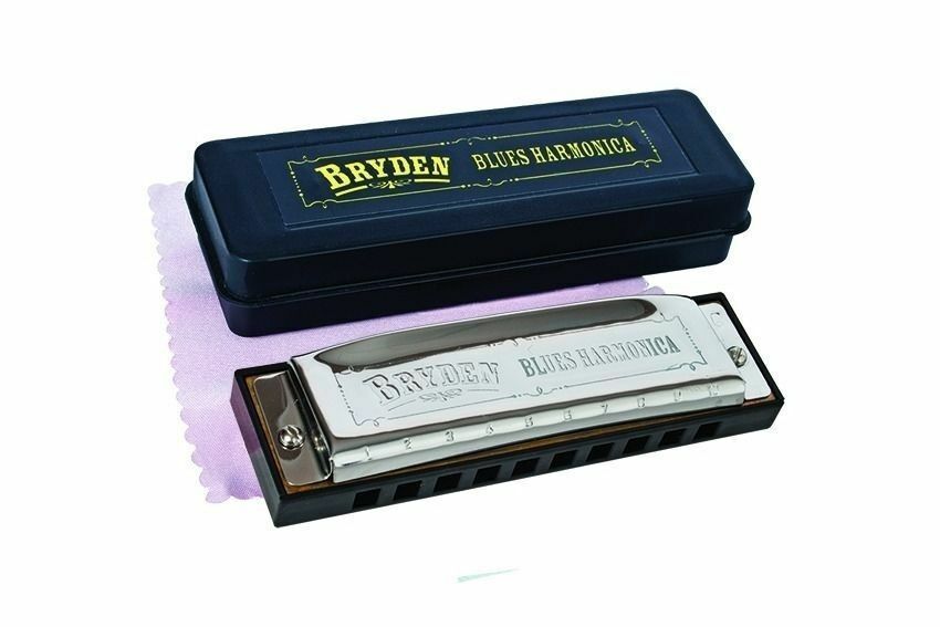 Bryden Diatonic "Blues" Harmonica, Key of D mouth organ, harp, 10 hole