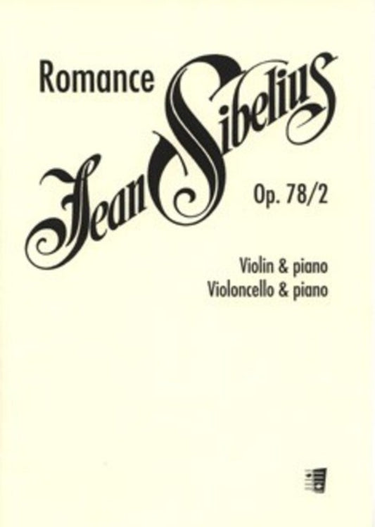 Sibelius - Romance Op 78 No 2 Violin (Or Cello)/Piano (Softcover Book)