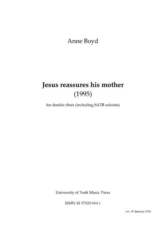Boyd - Jesus Reassures His Mother SATB/Soli