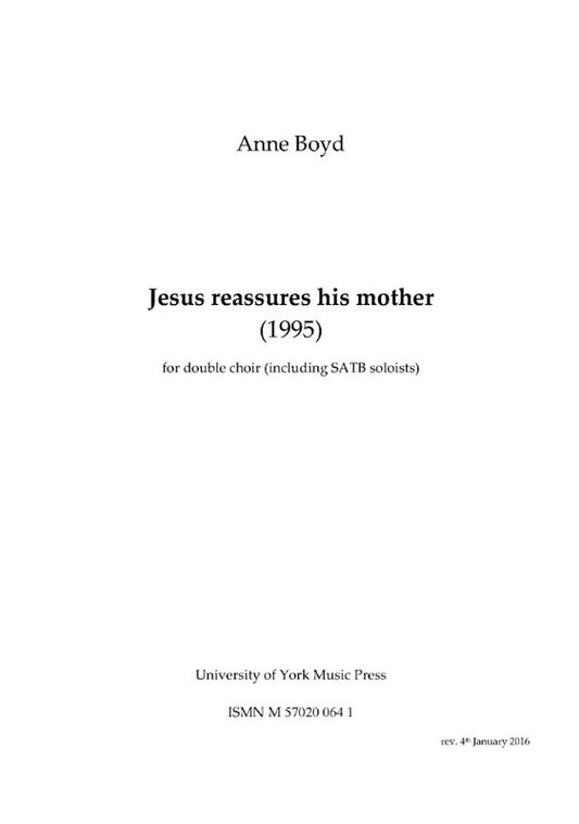 Boyd - Jesus Reassures His Mother SATB/Soli