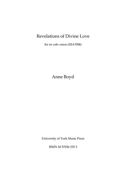 Boyd - Revelations Of Divine Love SSAtbb Soli