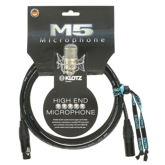 Klotz M5FM06 Microphone Cable Double Bare Copper Spiral Shield Neutrik XLR - 6m
