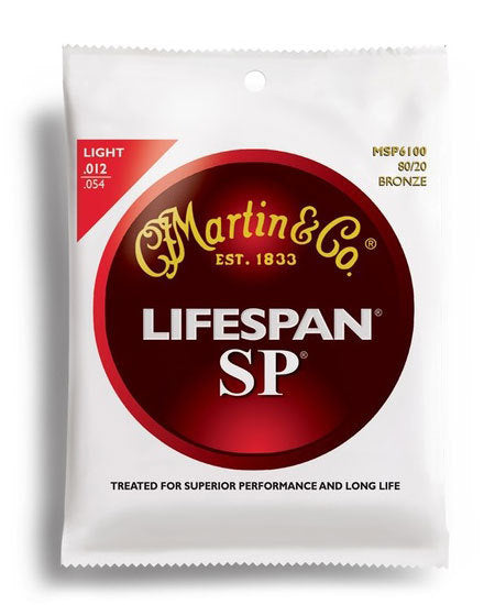 Martin SP Lifespan 80-20 Bronze Light Guitar String Set (12-54)