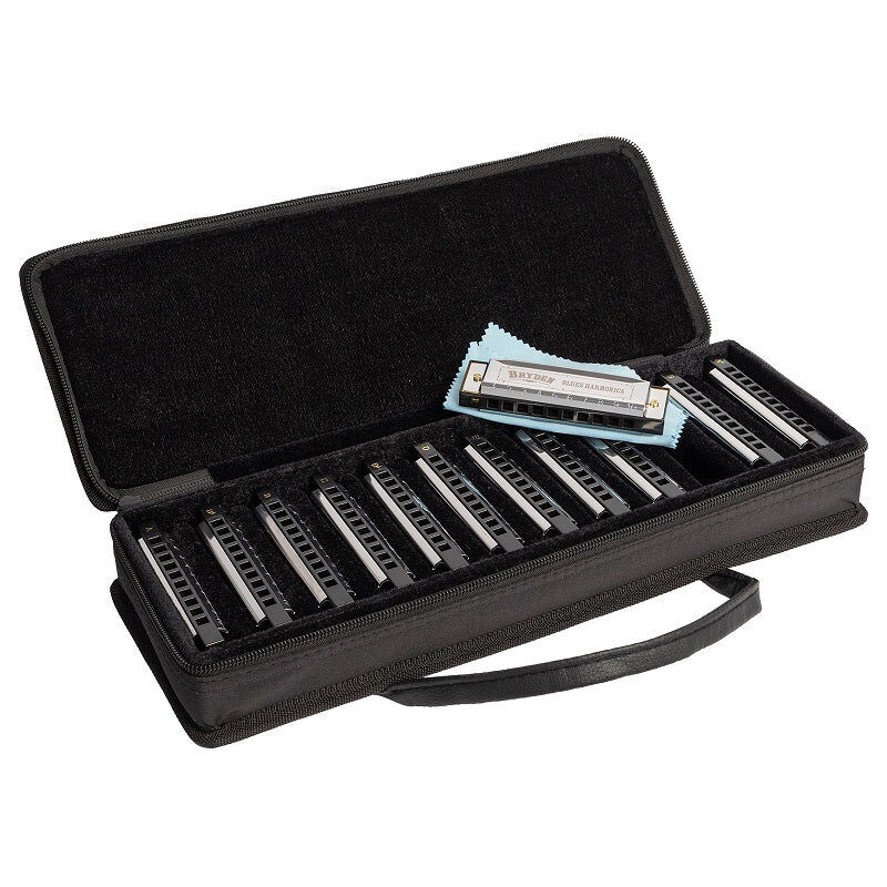 Bryden Diatonic Blues Harmonica Set (12 Keys, Includes Case & Cloth) — view 2