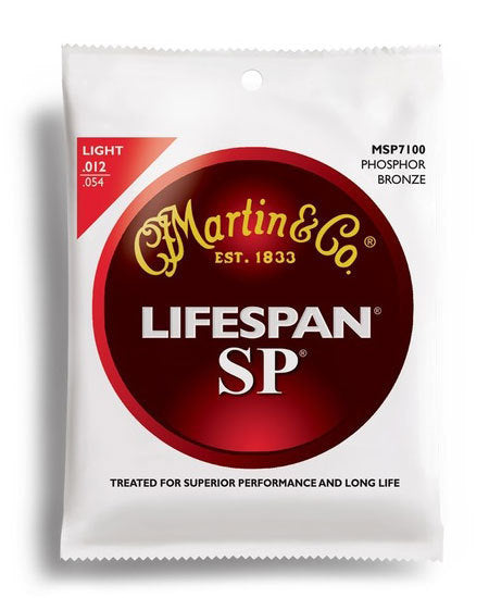 Martin SP Lifespan 92-8 Phosphor Bronze Light Guitar String Set (12-54)