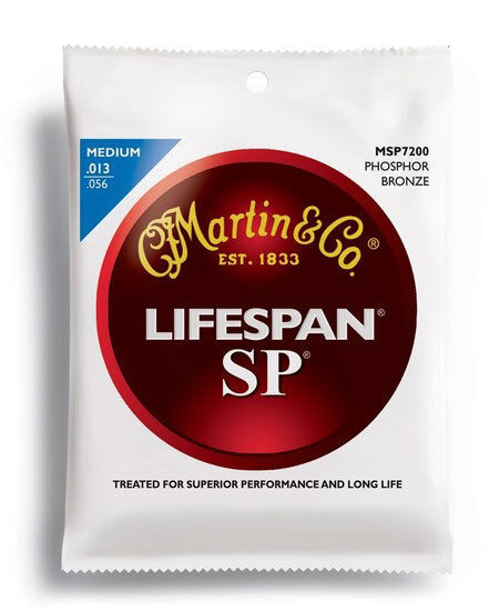 Martin SP Lifespan 92/8 Phosphor Bronze Medium Acoustic Guitar String Set MSP7200 (13-56)