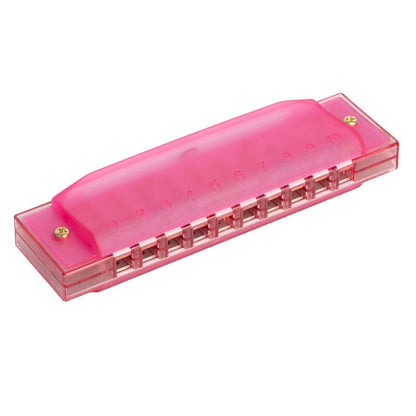 Bryden Transparent Green Harmonica in C with 10 Holes, 20 Brass Reeds, Plastic Frame, Nickel Plated Covers, Case and Cloth Included — view 5