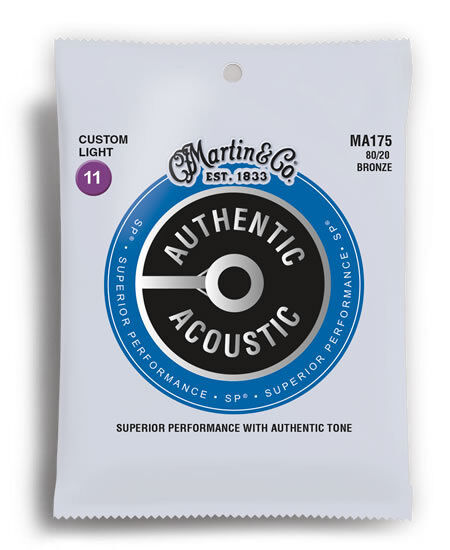 Martin Authentic Acoustic SP 80/20 Bronze Custom Light Guitar String Set MA175 (11-52)