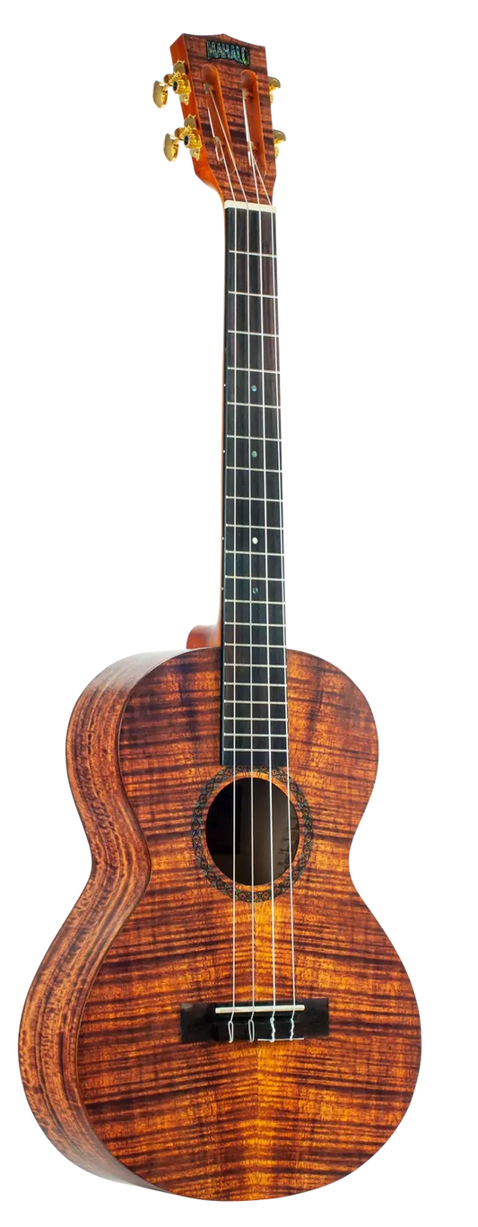 Mahalo Artist Elite Baritone Ukulele Flame Koa Finish