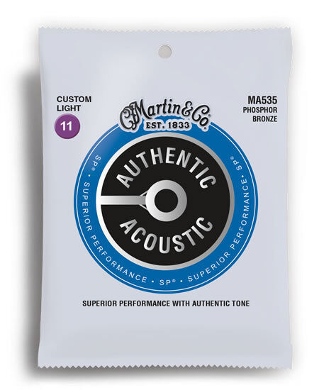 Martin Authentic Acoustic SP 92/8 Custom Light Phosphor Bronze Guitar Strings Set (11-52)