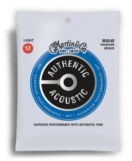 Martin Authentic Acoustic SP 92/8 Phosphor Bronze Light Guitar String Set MA540 (12-54)