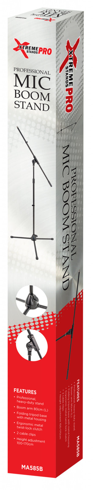 Xtreme Professional Microphone Boom Stand Black Heavy Duty Base — view 2