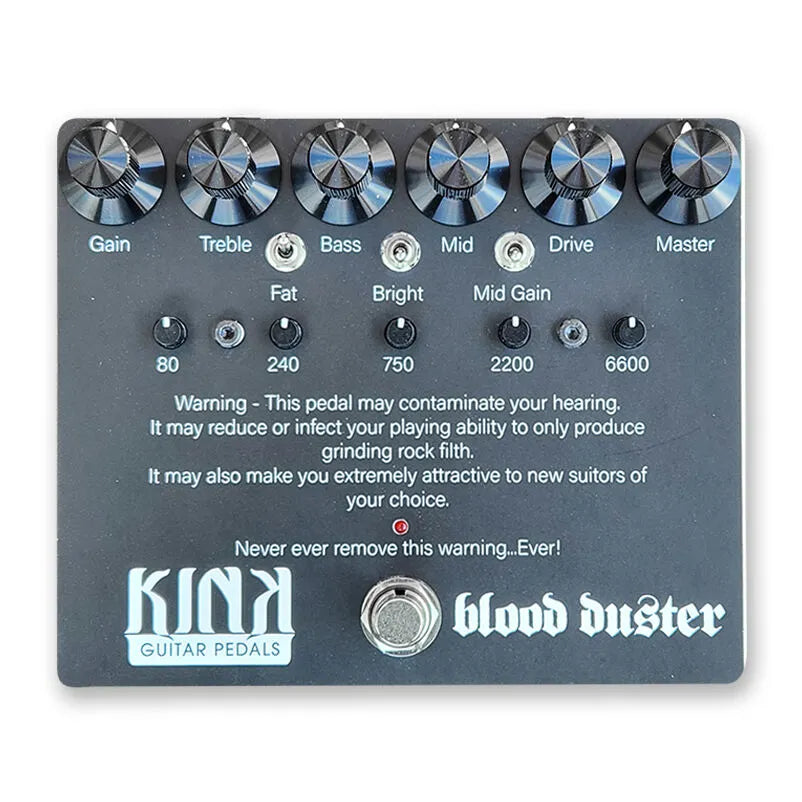 Kink MAF Blood Duster Distortion Pedal with 5 Band EQ and JFET Tube Emulation