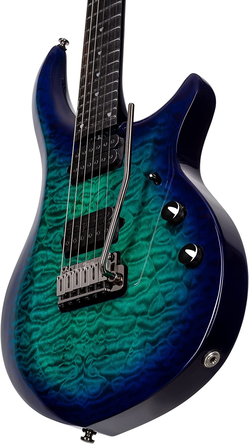 Sterling by Music Man SBMM Majesty MAJ200X Quilted Maple, Cerulean Paradise Electric Guitar — view 2