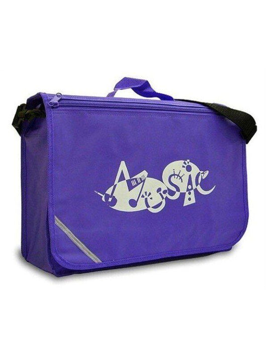 Mapac Excel Music Bag - Purple with Reflective Strip and Compartments, 37 x 27cm
