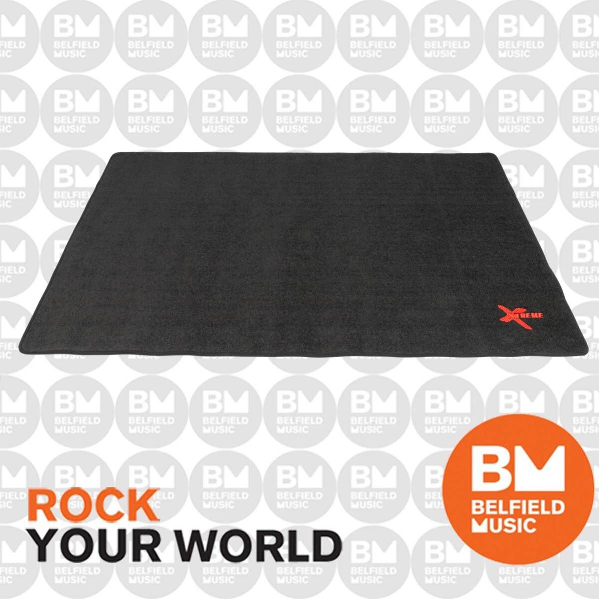 Xtreme 180x120cm Drum Kit Mat/Rug with Non-Slip Backing and Quick Release Strap — view 6