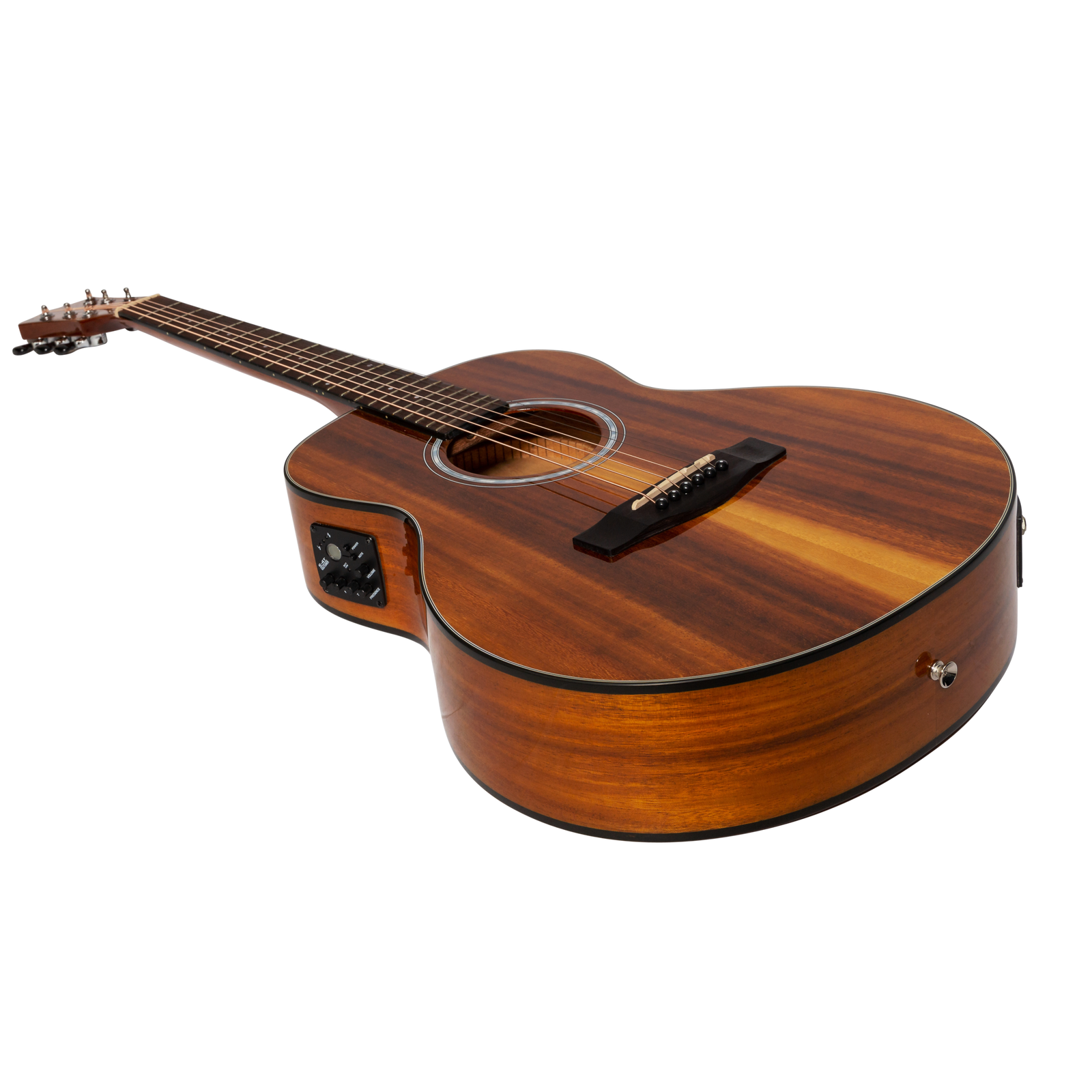 Martinez '51 Series' Acoustic-Electric Short Scale Guitar Koa Gloss 23.5" MAU-51G-KOA Natural Mini Body 6 Strings — view 3