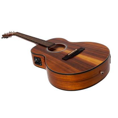 Martinez '51 Series' Acoustic-Electric Short Scale Guitar Koa Gloss 23.5" MAU-51G-KOA Natural Mini Body 6 Strings — view 3