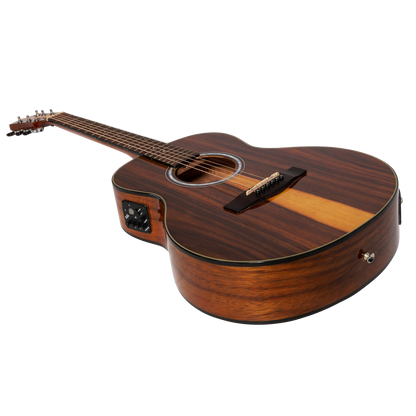 Martinez 51 Series Acoustic-Electric Short Scale Guitar Teakwood Gloss MAU-51G-TK — view 3