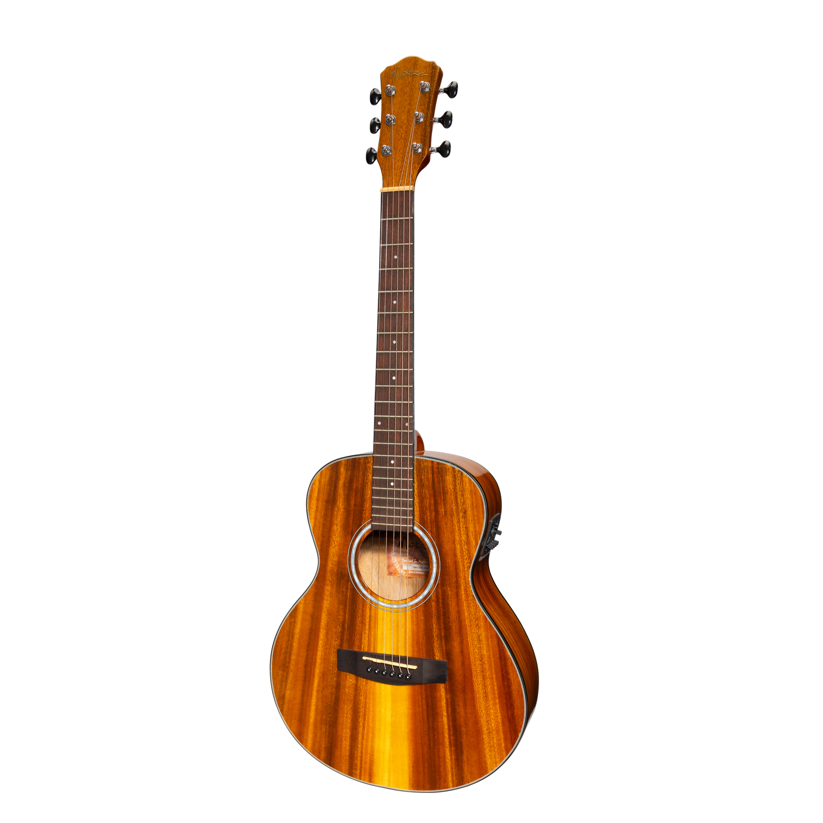 Martinez '51 Series' Left Handed Acoustic-Electric Short Scale Guitar Koa Gloss MAU-51GL-KOA