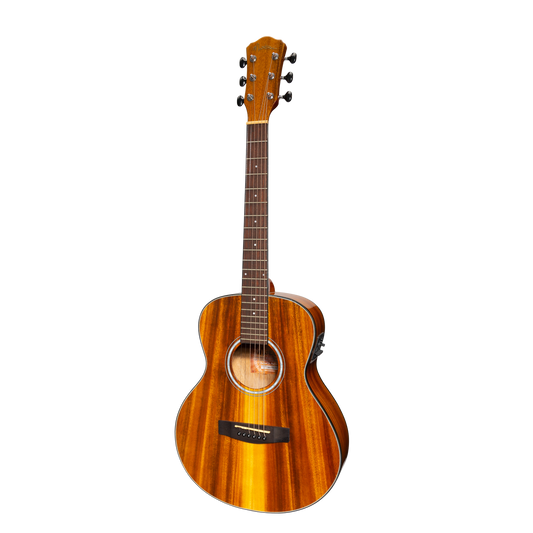 Martinez '51 Series' Left Handed Acoustic-Electric Short Scale Guitar Koa Gloss MAU-51GL-KOA