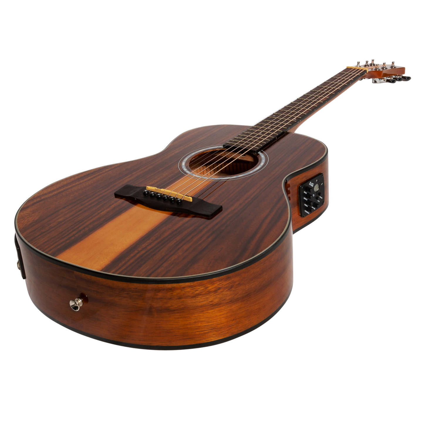 Martinez '51 Series' Left Handed Acoustic-Electric Short Scale Guitar Teakwood Gloss MAU-51GL-TK — view 3