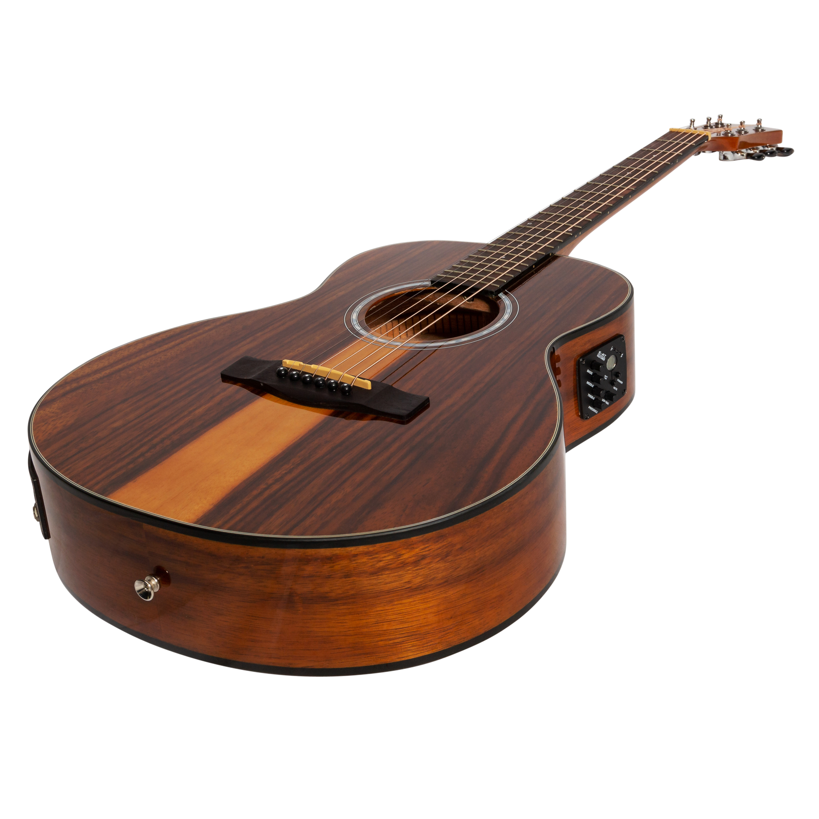 Martinez '51 Series' Left Handed Acoustic-Electric Short Scale Guitar Teakwood Gloss MAU-51GL-TK — view 3
